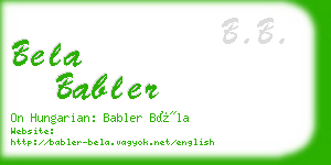 bela babler business card